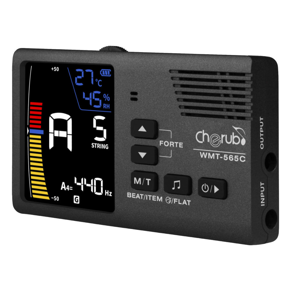Cherub チェラブ WMT-565C String Instrument Mate 充電式 5-in-1 メトロチューナー 斜めアングル画像