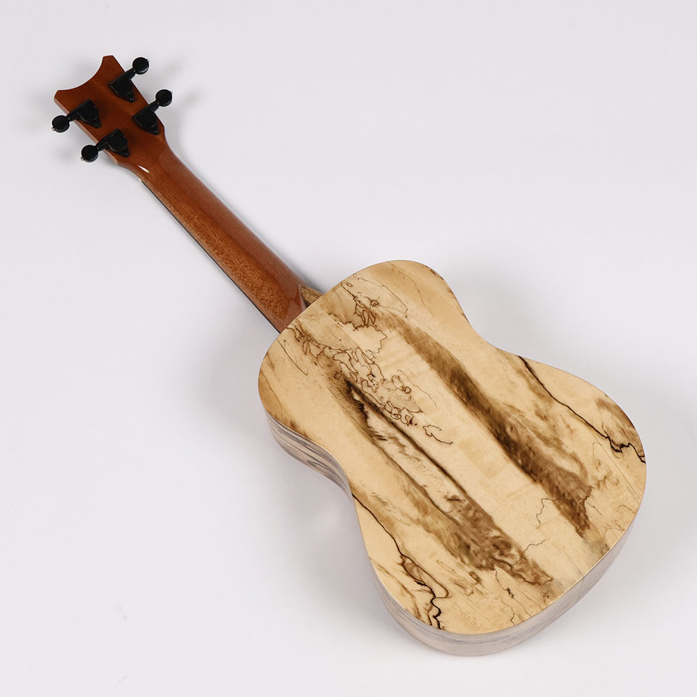 【訳あり】アウトレット ROMERO CREATIONS Romero Concert Spalted Mango Hi-G コンサートウクレレ 背面