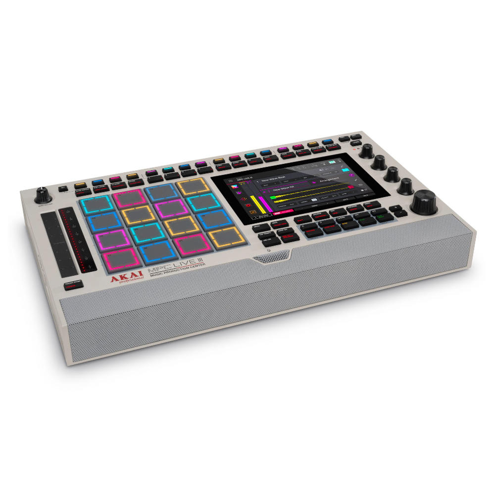 AKAI Professional アカイプロフェッショナル MPC Live III RETRO サンプラー スタンドアローン ポータブル音楽制作スタジオ 斜めアングル画像