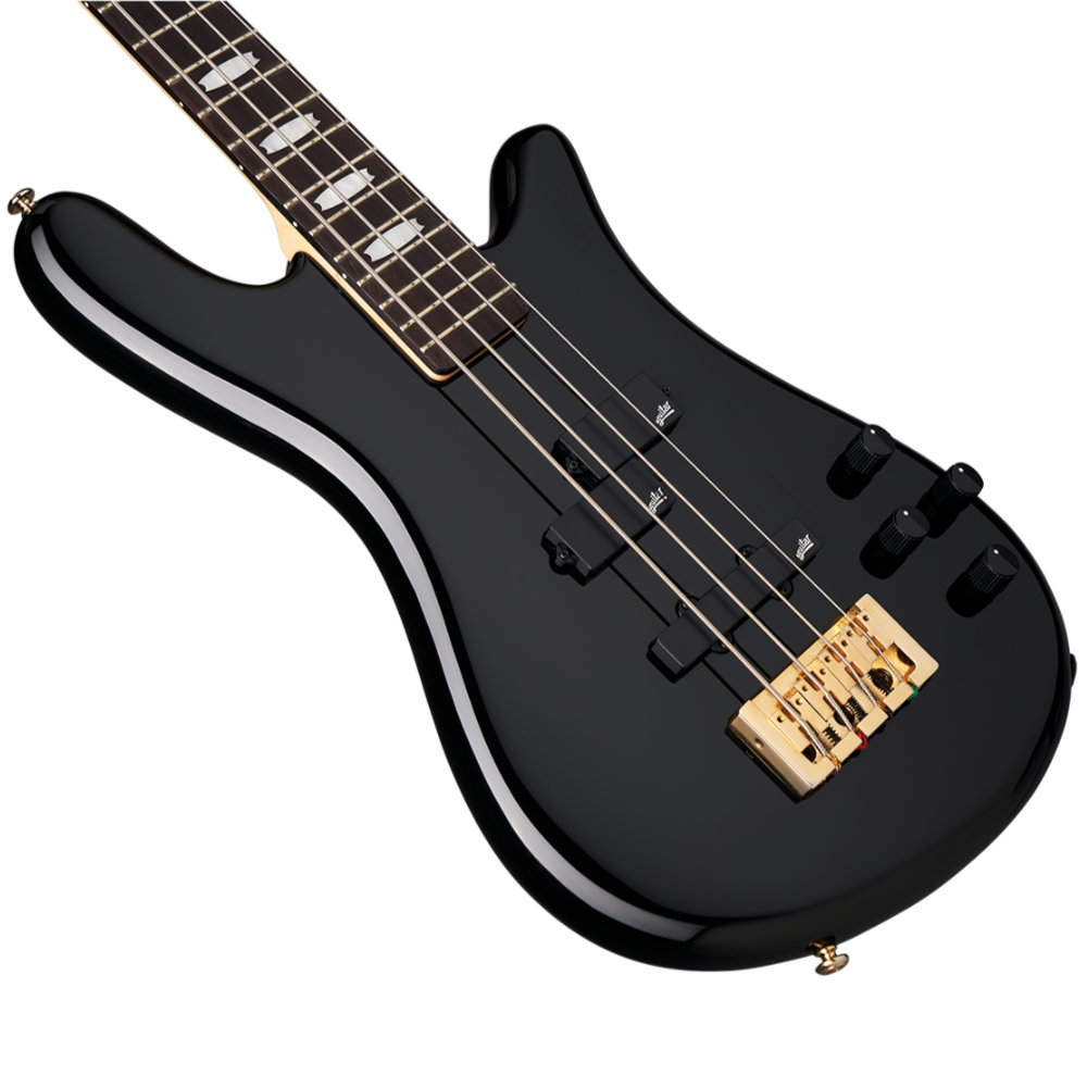 エレキベース Spector Icon NS-2 Bolt-On BK Gloss スペクター アイコンシリーズ Black ブラックグロス ボディ斜めアングル画像