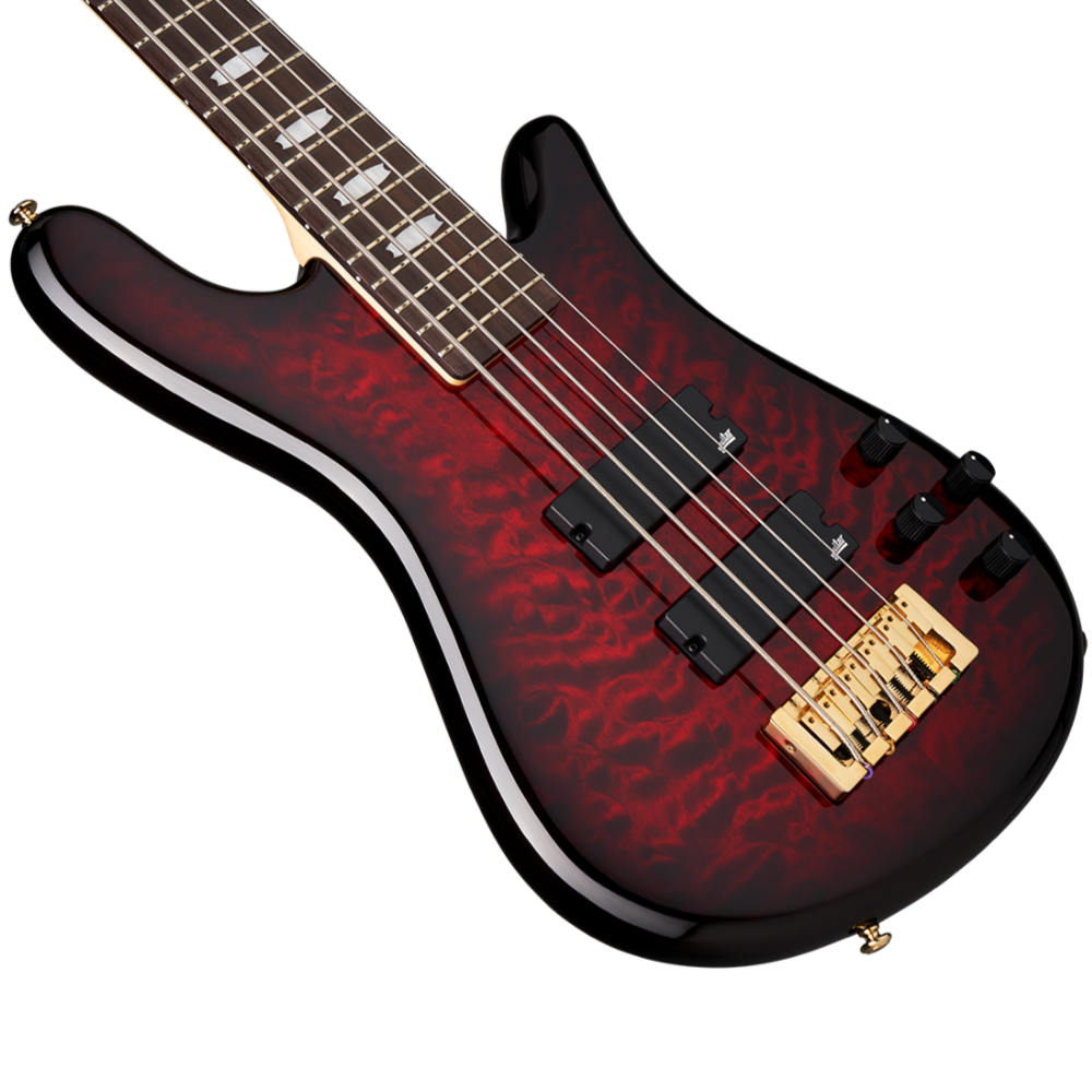 エレキベース 5弦ベース Spector Icon NS-5 Bolt-On BC Gloss スペクター アイコンシリーズ Black Cherry ブラックチェリー ボディ斜めアングル画像