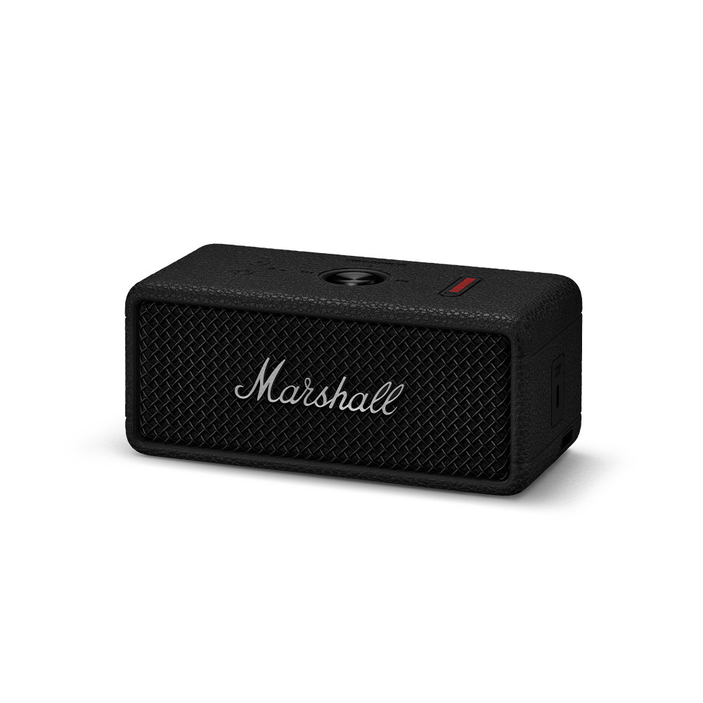 MARSHALL マーシャル Emberton III Black and Silver ワイヤレススピーカー Bluetoothスピーカー ブラック＆シルバー 右斜めアングル画像
