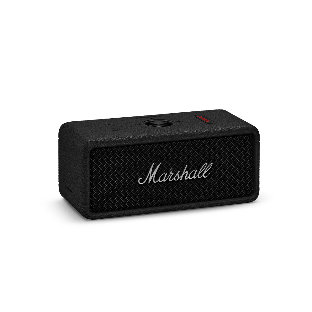 MARSHALL マーシャル Emberton III Black and Silver ワイヤレススピーカー Bluetoothスピーカー ブラック＆シルバー 左斜めアングル画像