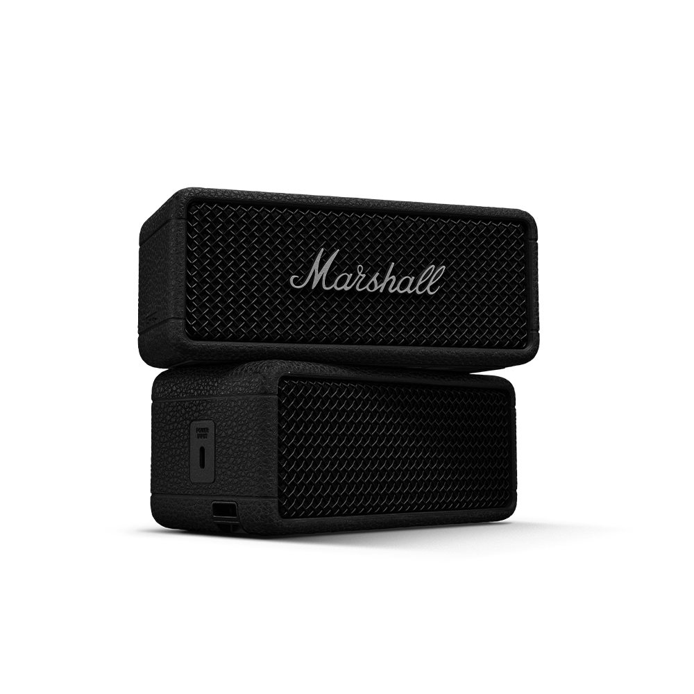 MARSHALL マーシャル Emberton III Black and Silver ワイヤレススピーカー Bluetoothスピーカー ブラック＆シルバー フロント＆リア画像