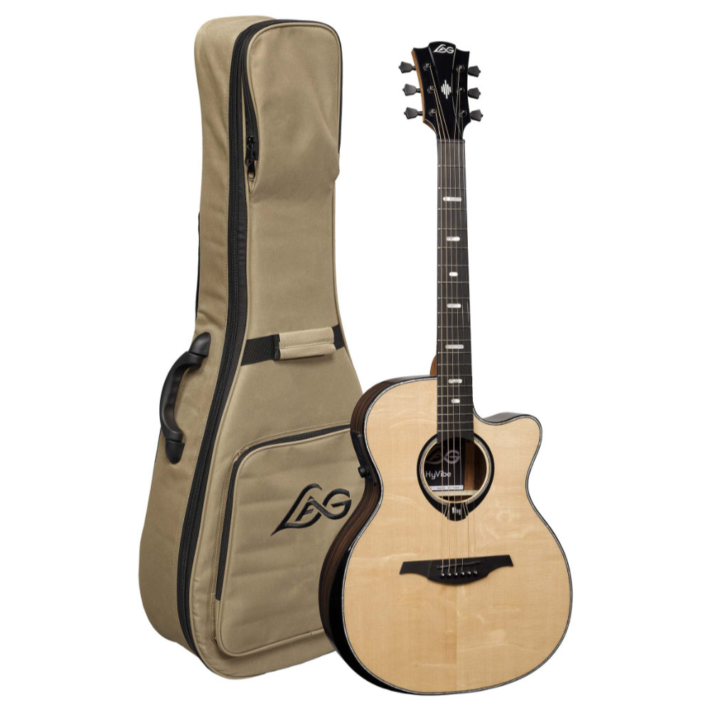 アコースティックギター LAG GUITARS HV50ACE NEW HYVIBEシリーズ スマートギター オーディトリアムサイズ マッカーサーエボニーバック＆サイド