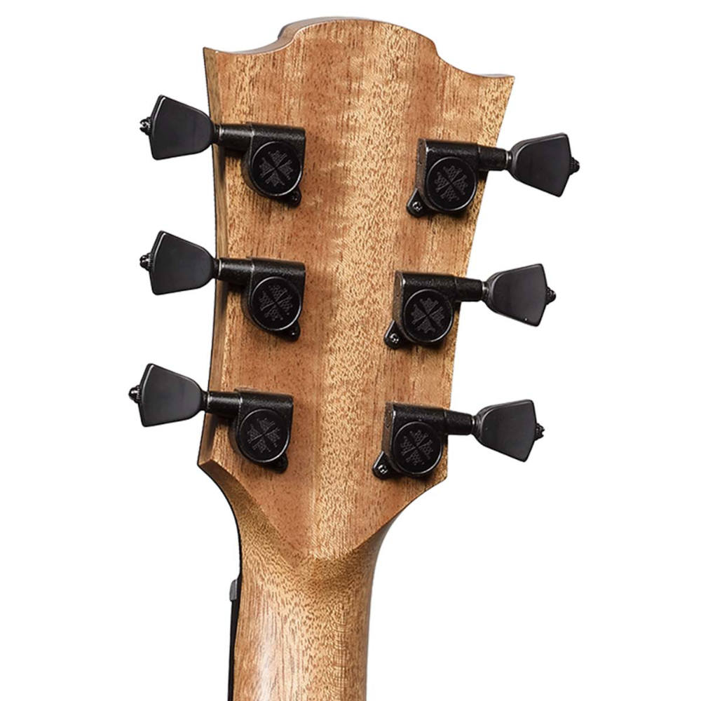 アコースティックギター LAG GUITARS HV50ACE NEW HYVIBEシリーズ スマートギター オーディトリアムサイズ マッカーサーエボニーバック＆サイド ヘッドバック画像