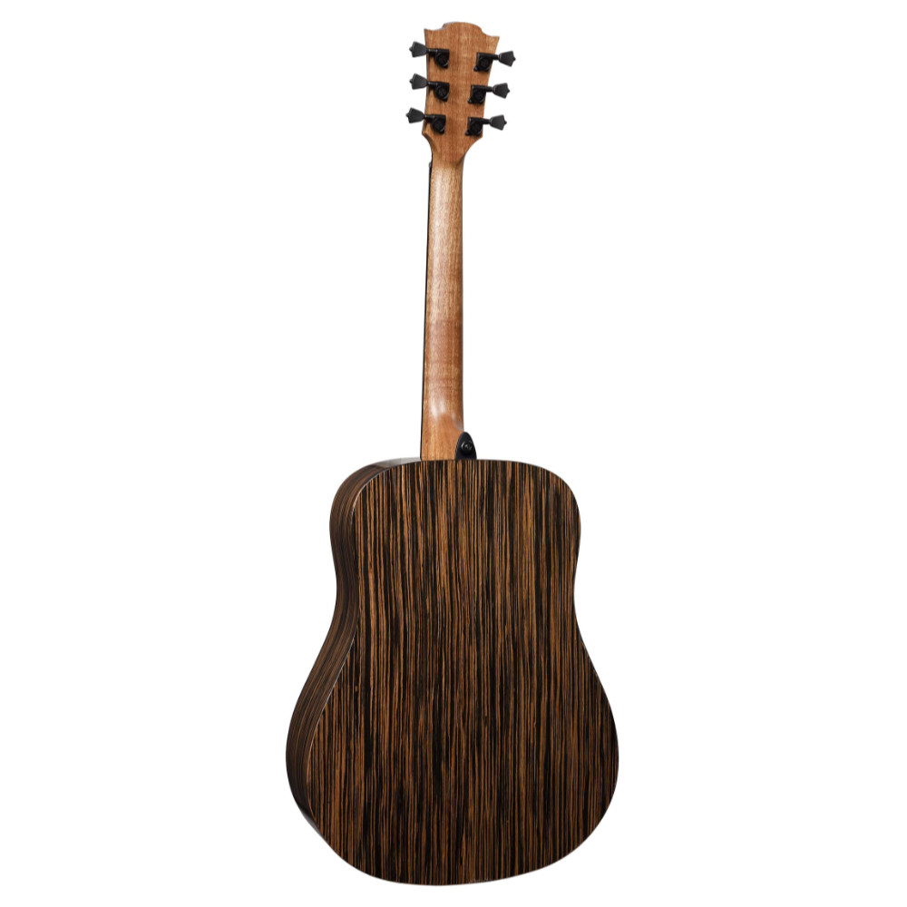 アコースティックギター LAG GUITARS HV50DE NEW HYVIBEシリーズ スマートギター ドレッドノートサイズ マッカーサーエボニーバック＆サイド バック画像
