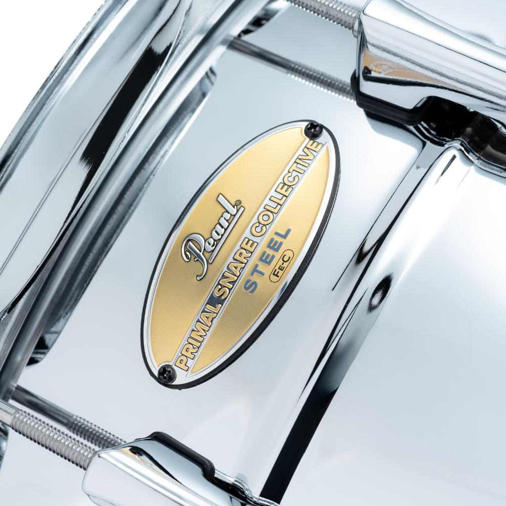 Pearl パール PSC1455S PRIMAL SNARE COLLECTIVE STEEL 14×5.5 Snare Drum スネアドラム ロゴ
