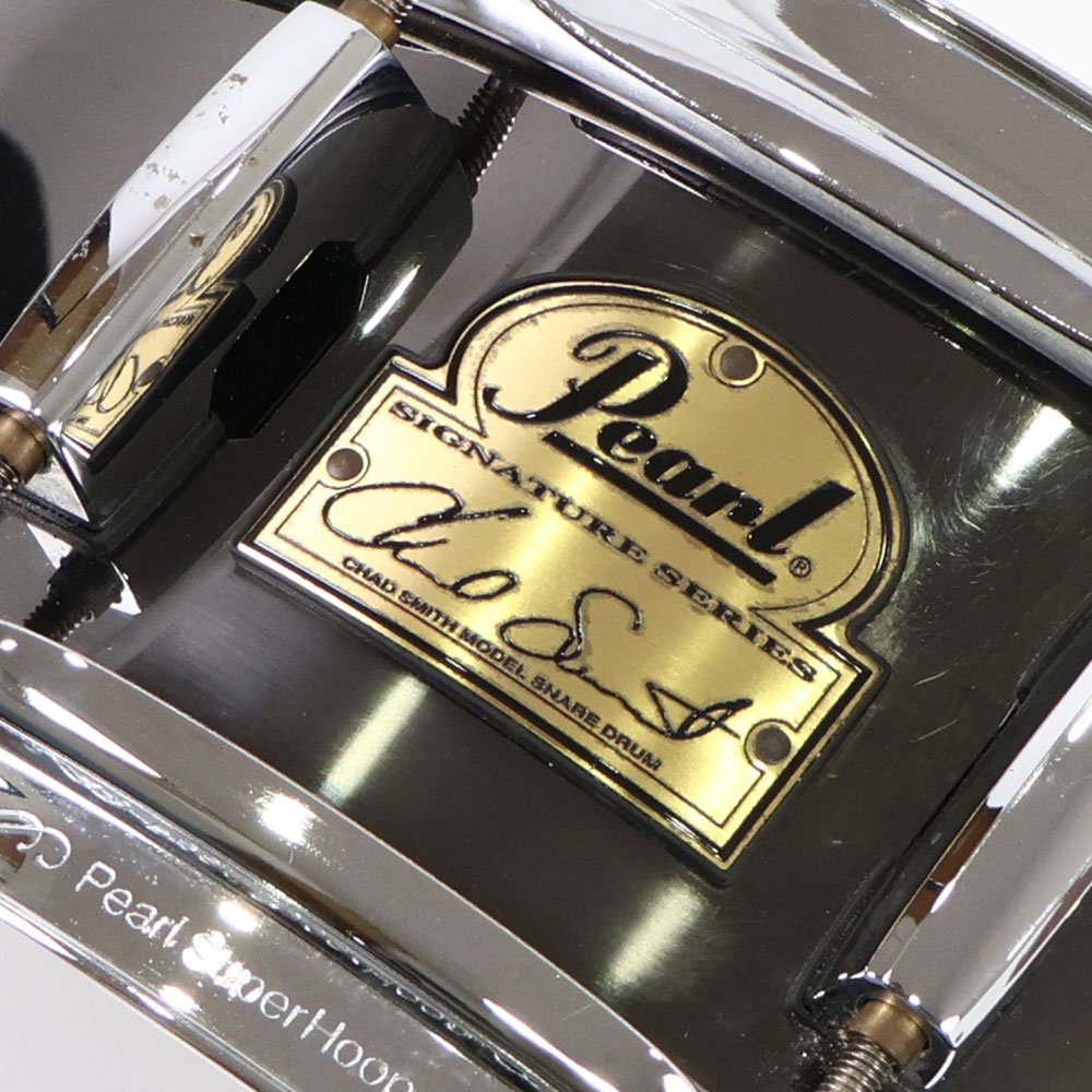 【中古】 チャドスミス シグネチャー スネアドラム パール Pearl CS1450 Chad Smith Signature 14×5 エンブレム