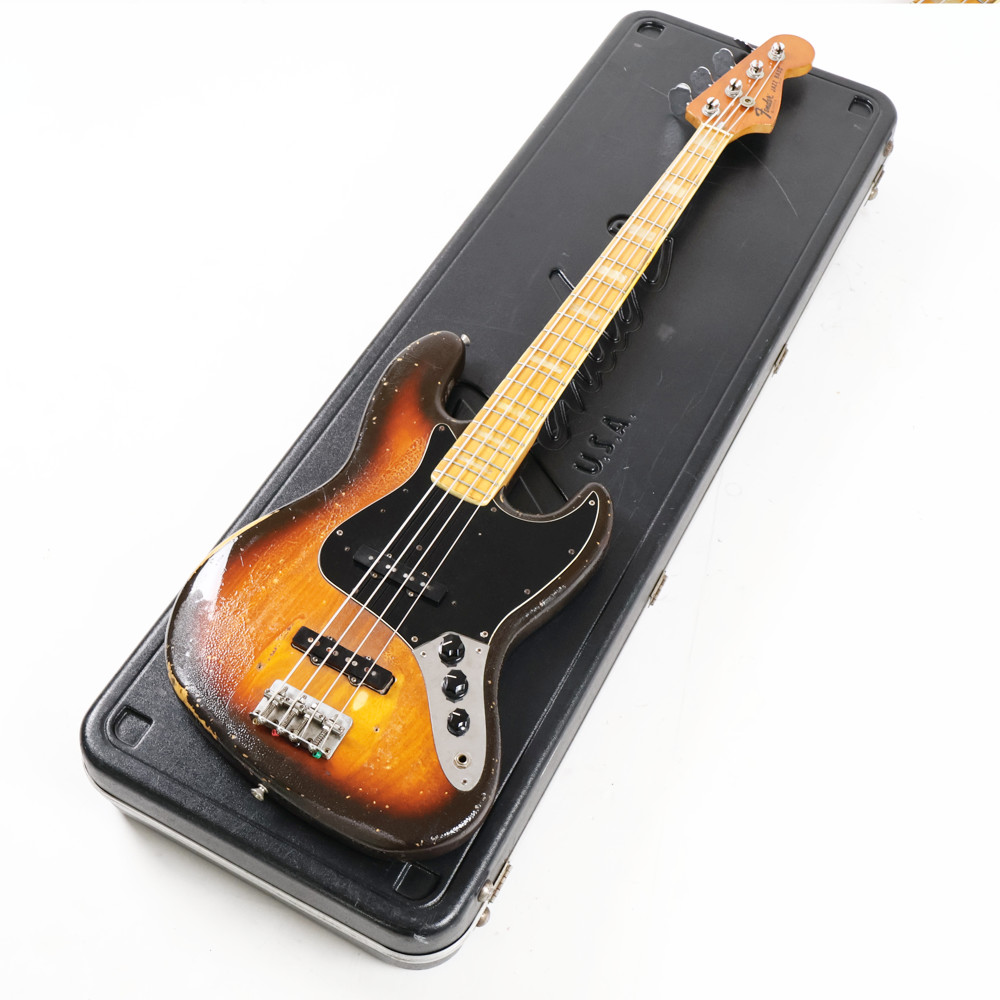 【中古】 エレキベース Fender USA Jazz Bass 3Color-Sunburst Maple FingerBoard 1980年製 S8シリアル80年製 塗装ダメージあり