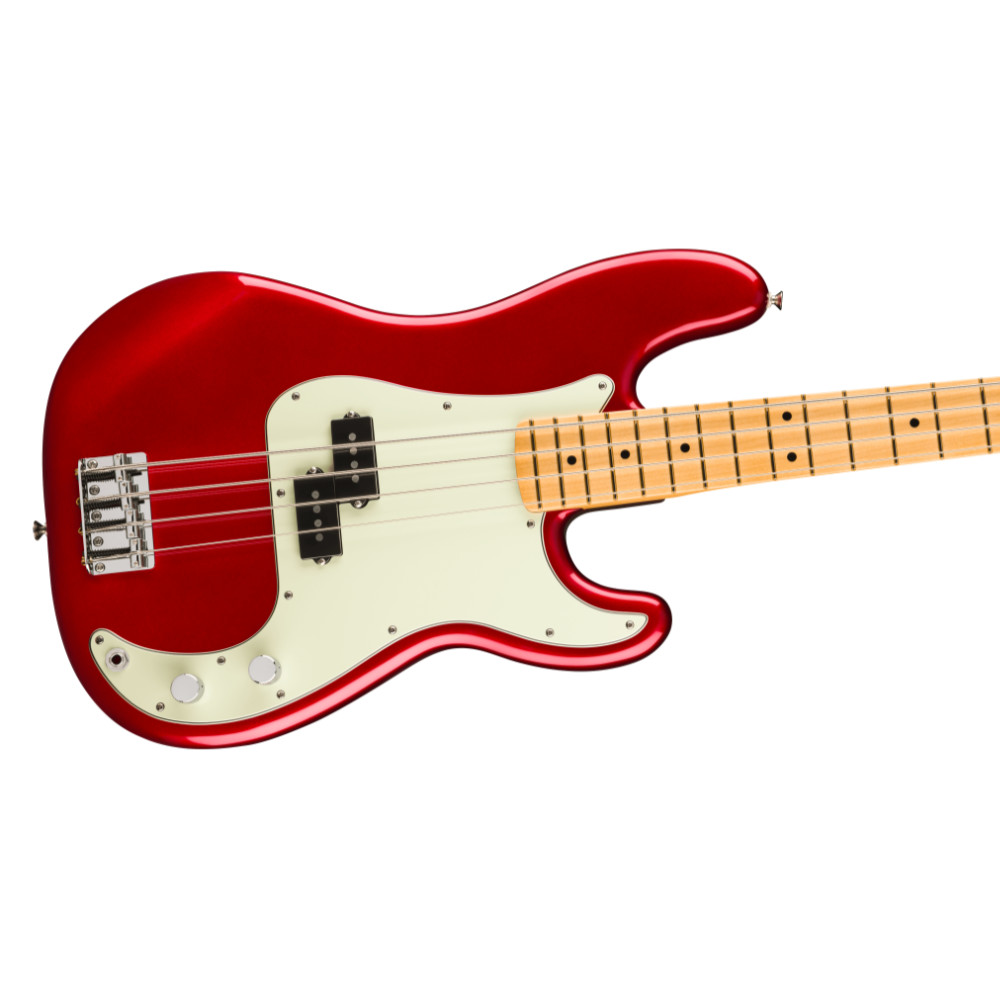 Fender フェンダー 75th Anniversary Player II Precision Bass MN Candy Apple Red エレキベース プレシジョンベース ボディ斜めアングル画像