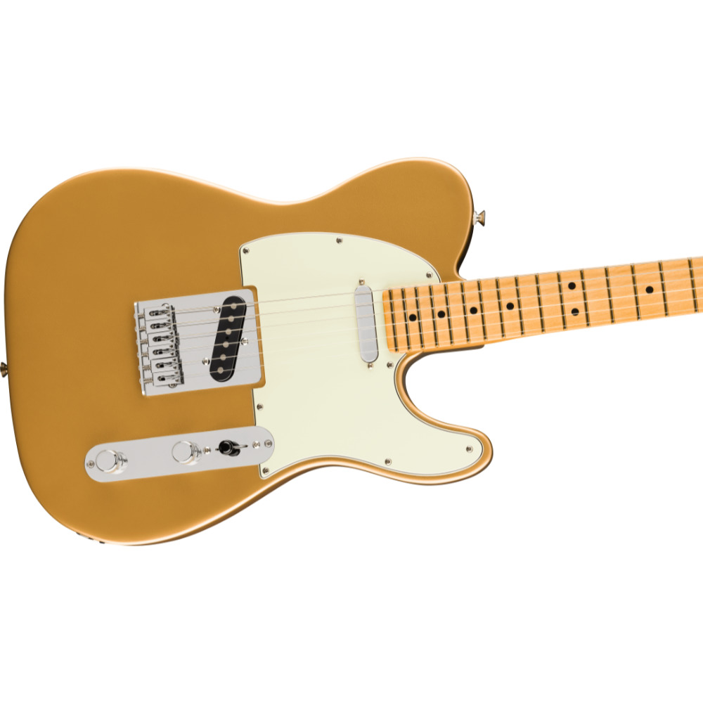 Fender フェンダー 75th Anniversary Player II Telecaster MN Aztec Gold エレキギター テレキャスター ボディ斜めアングル画像