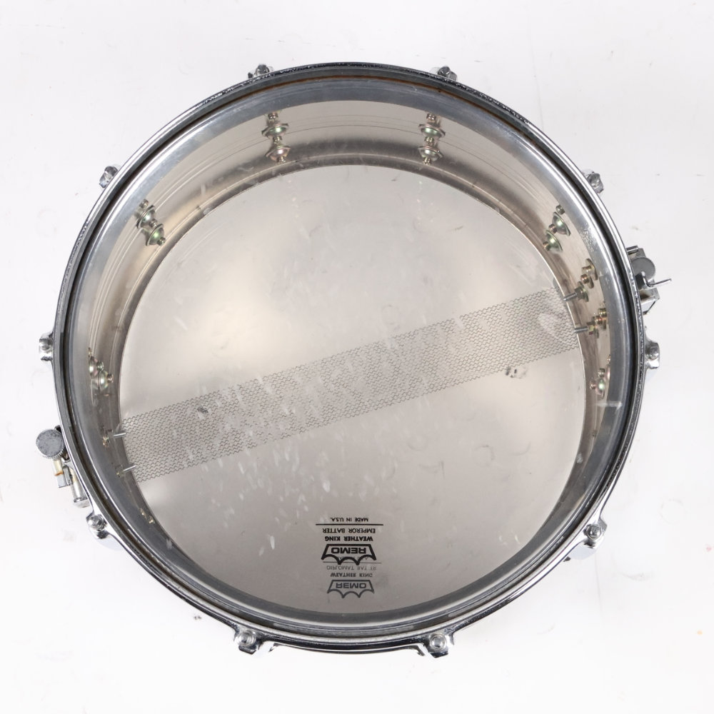 【中古】 スネアドラム ヤマハ YAMAHA SD-965M Seamless Steel Shell 14x6.5 Made in Japan 上面