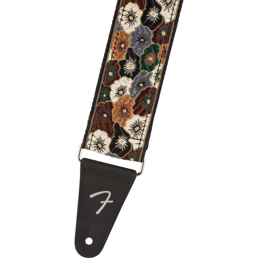 Fender フェンダー Wild Bloom Strap Brown 2インチ ブラウン ギターストラップ アップ画像