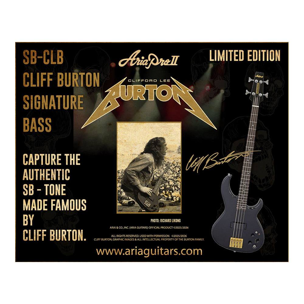 AriaProII アリアプロ2 SB-CLB Cliff Burton Signature エレキベース イメージ画像