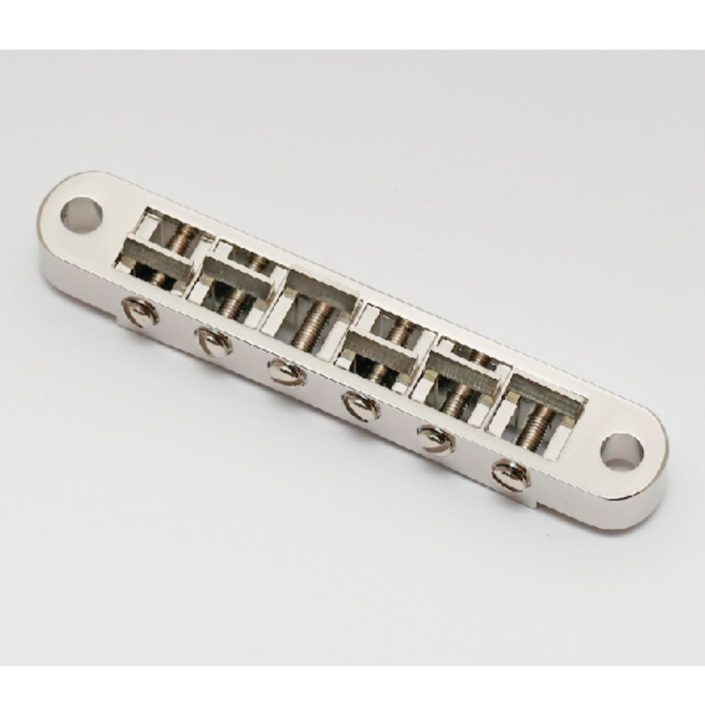 Advanced Music Products Standard Nashville TOM Bridge with Aluminum Base and Brass Un-Notched Saddles Nickel ブリッジ ギターパーツ