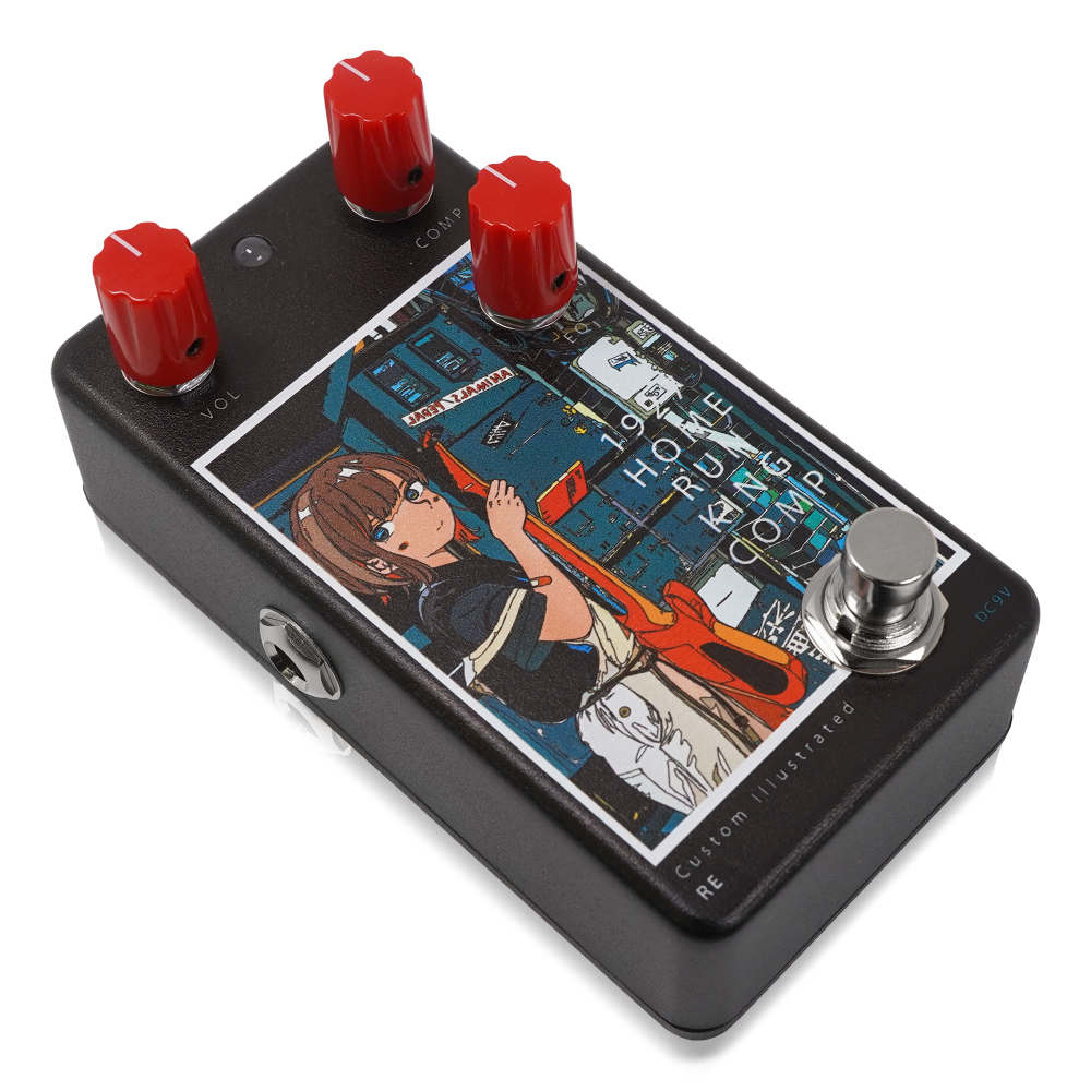 Animals Pedal アニマルズペダル Custom Illustrated HRKC アカサカハル reverse reprint edition コンプレッサー ギターエフェクター 斜めアングル画像