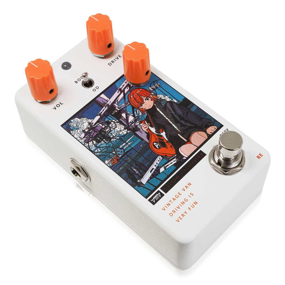 Animals Pedal アニマルズペダル Custom Illustrated VVDIVF アカサカハル 電柱 reprint edition オーバードライブ ギターエフェクター 斜めアングル画像