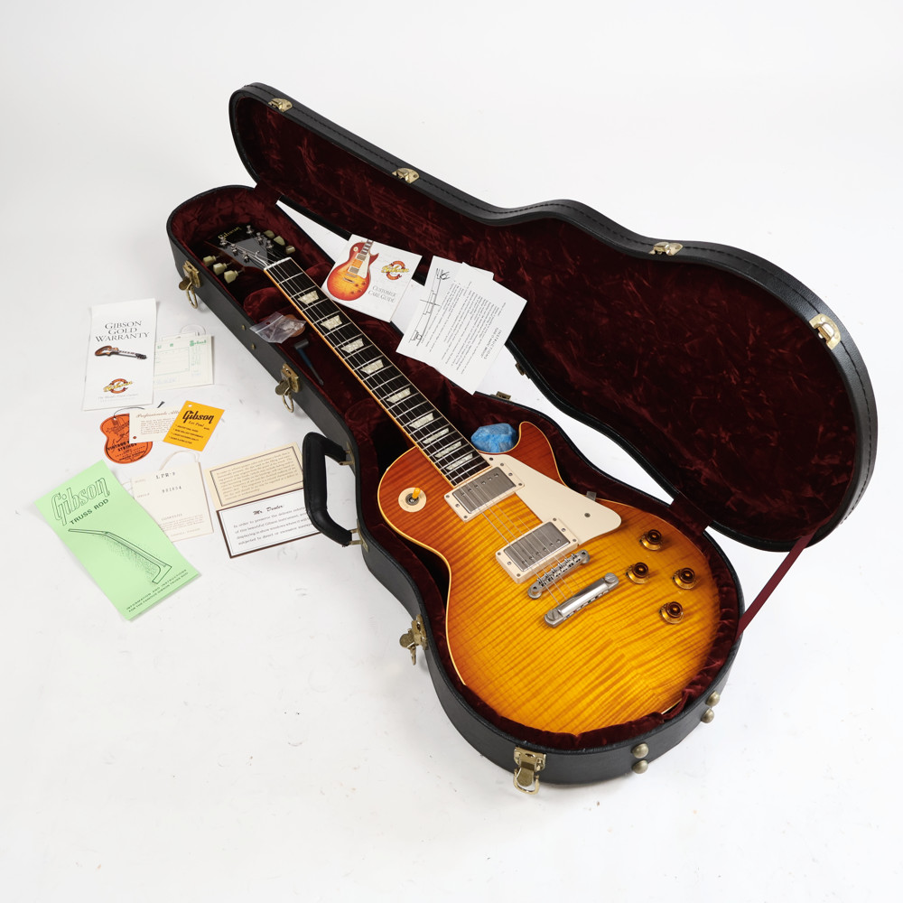 【中古】 エレキギター Gibson Custom Shop Historic Collection 1959 Les Paul Reissue R9 Sunburst 2000年製 3.90kg 圧巻のフレイムトップ 美品 Good Wood Era ギブソン レスポール ケース