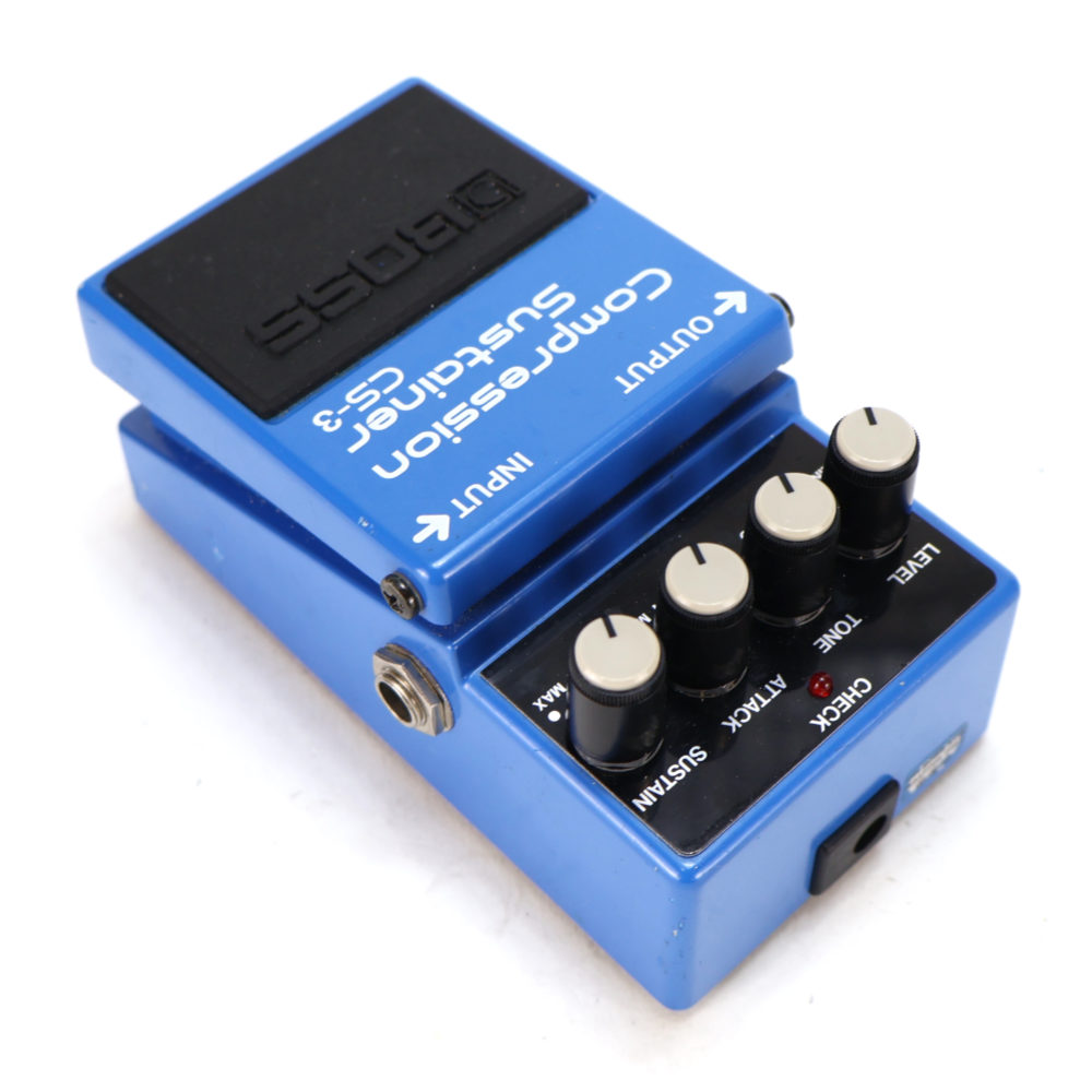 【中古】 コンプレッサー エフェクター BOSS CS-3 Compression Sustainer Made in Japan ギターエフェクター リア斜めアングル画像