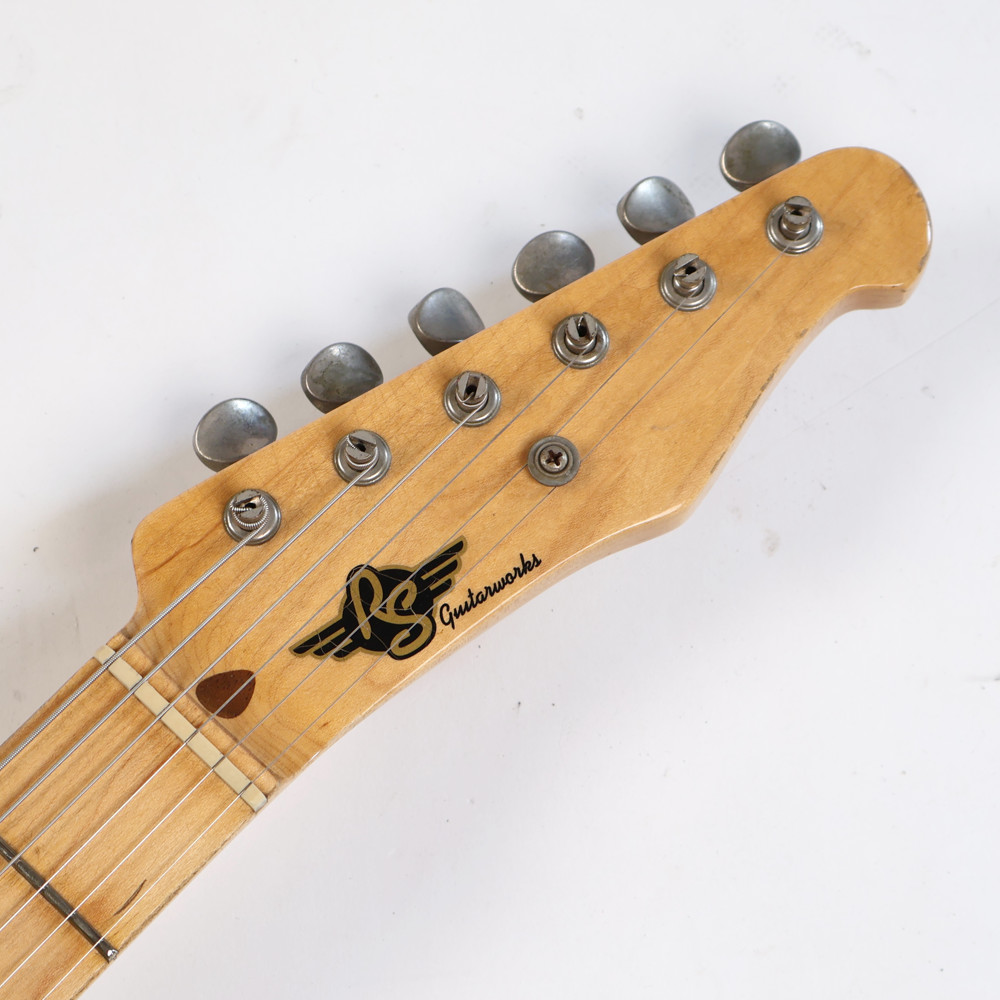 【中古】 エレキギター RS Guitarworks Old Friend Slab WhiteGuard 2 Tone Burst Aged Played but Loved 2010年製 RSギターワークス TLスタイル エイジド加工 Lindy Fralinピックアップ搭載 ヘッド