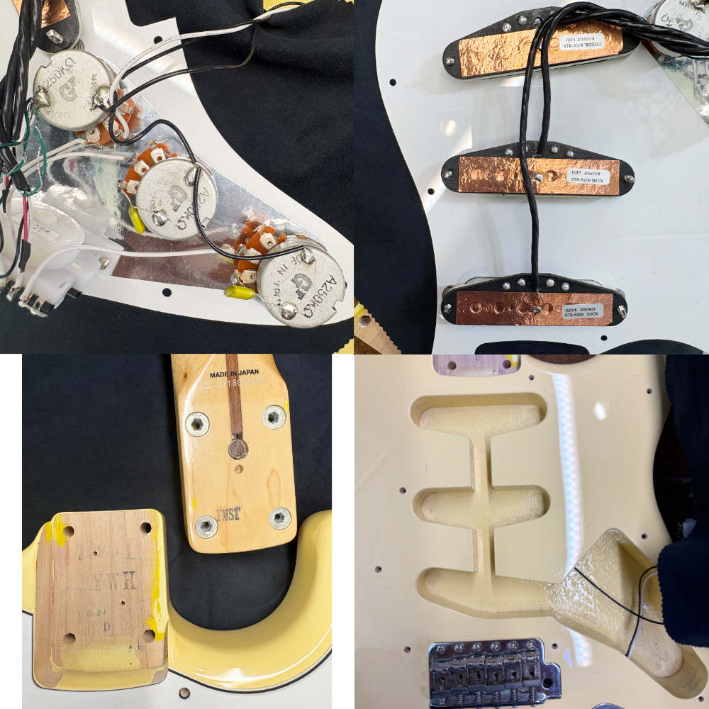 【中古】 エレキギター Fender MIJ Stratocaster Scalloped Vintage White 2018年製 フェンダー イングヴェイ・マルムスティーン 内部 
