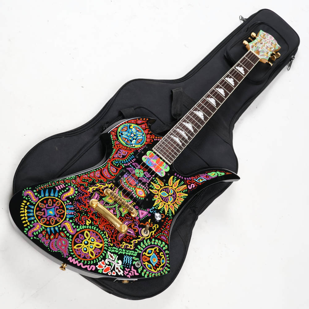 【中古】  エレキギター FERNANDES Burny MG-145X hideモデル サイケデリックペイント フェルナンデス バーニー