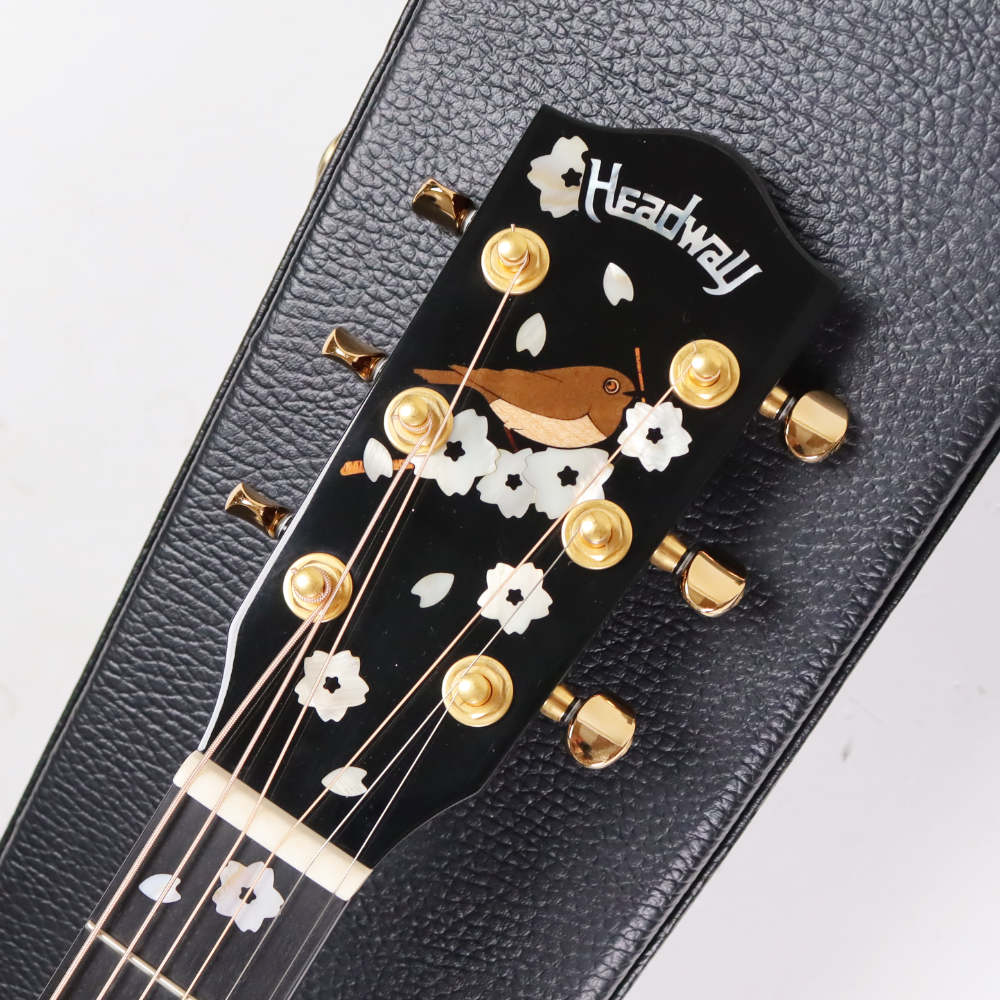 【中古】 アコースティックギター Headway HOM-YOZAKURA’19 D,A,S/ATB YZB 2019年製 桜ギター 夜桜 日本製 MADE IN JAPAN ヘッドウェイ ヘッド画像