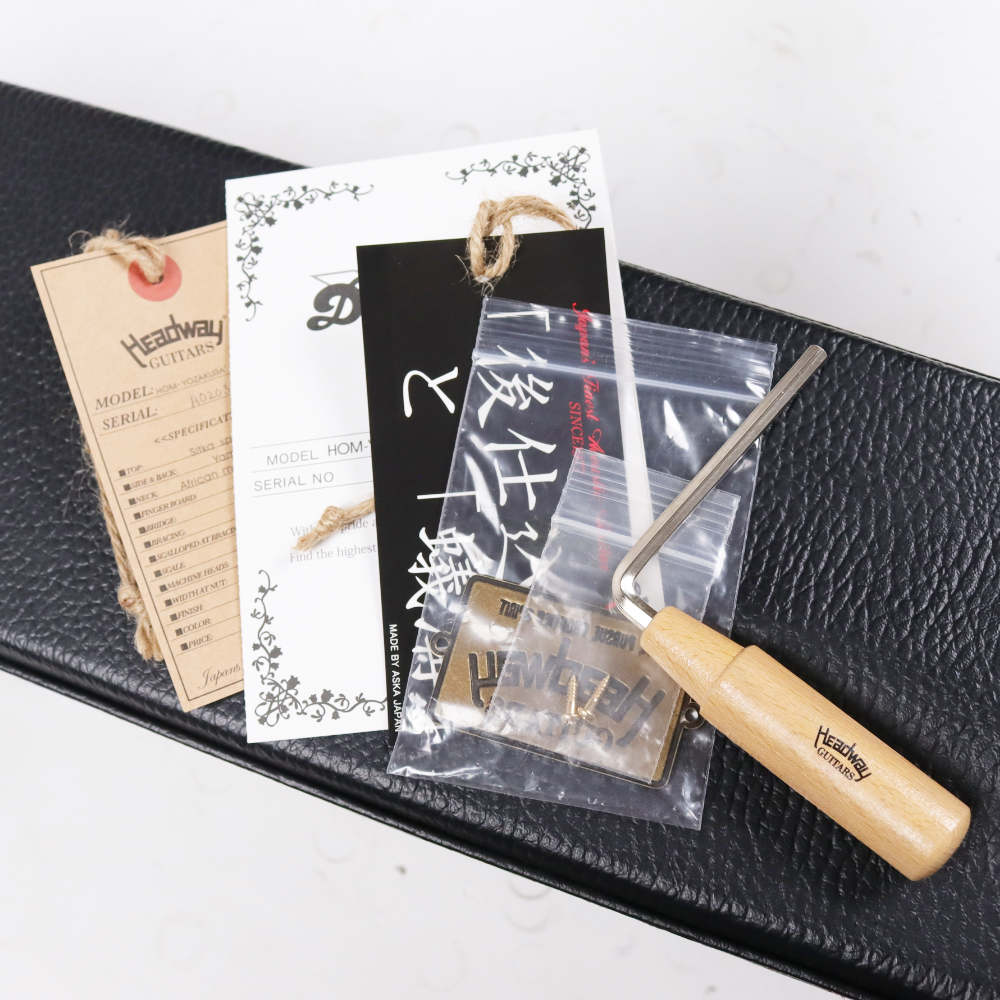 【中古】 アコースティックギター Headway HOM-YOZAKURA’19 D,A,S/ATB YZB 2019年製 桜ギター 夜桜 日本製 MADE IN JAPAN ヘッドウェイ 付属品画像