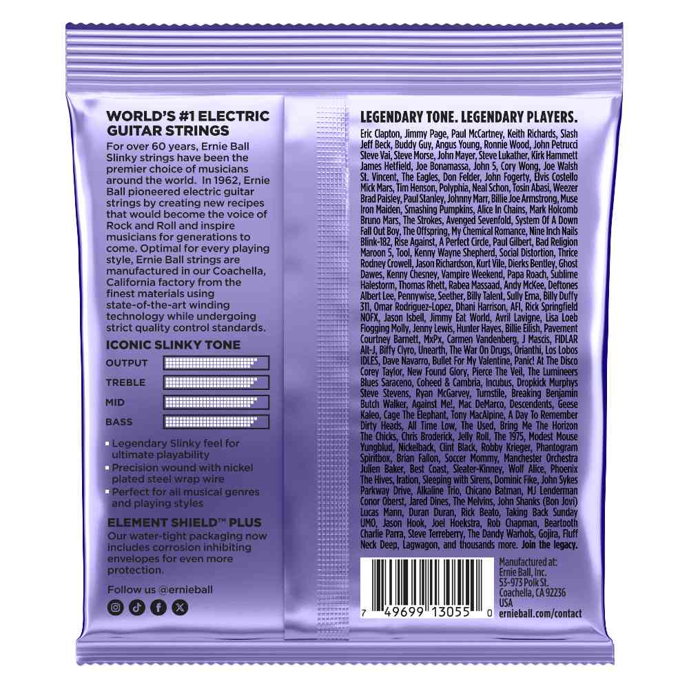 ERNIE BALL アニーボール 2219 SILKY Slinky Nickel Wound Electric Guitar Strings 095-48 Gauge エレキギター弦 本体画像 裏