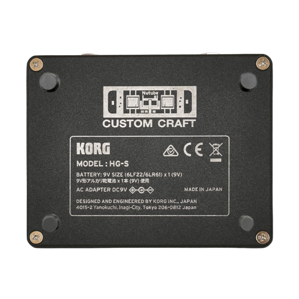 Nu:Tekt by KORG HG-S HIGH GAIN OVER DRIVE Nutube真空管を使用したハイゲインオーバードライブ ボトム画像