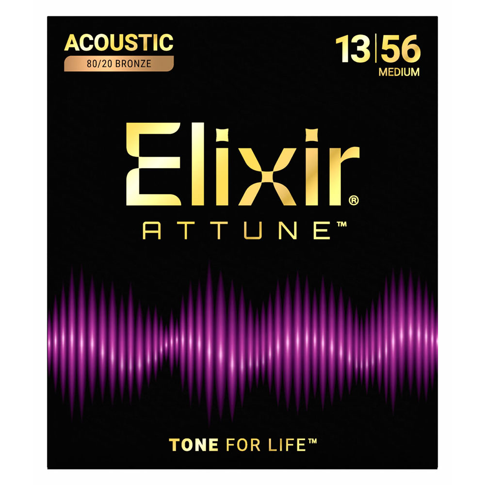 ELIXIR エリクサー 23102 ACOUSTIC ATTUNE 13-56 80/20 Bronze Medium アコースティックギター弦