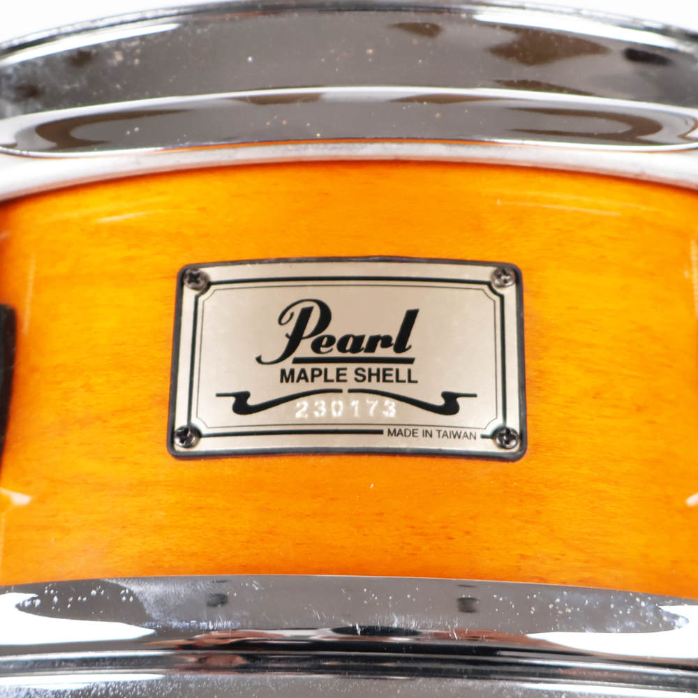 【中古】Pearl パール 6Ply Maple Shell Snare Drum Liquid Amber 10x4 エフェクトスネア シリアル