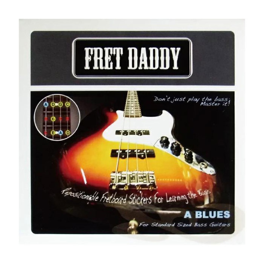 Fret Daddy スケール教則シール ブルーススケール(Aスケール) ベース用