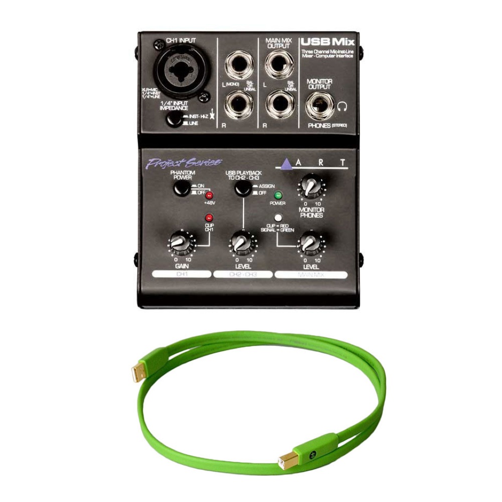 ART USB Mix Project Series オヤイデUSBケーブル付き 3CHミキサー型オーディオインターフェイス
