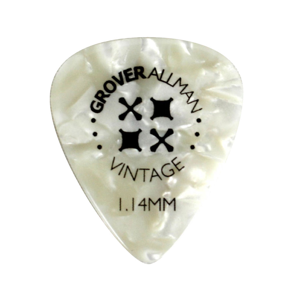 Grover Allman Vintage Celluloid White 1.14mm PPV5211 ギターピック×10枚