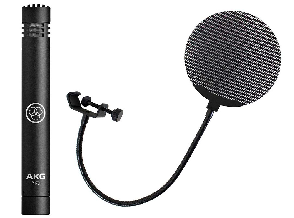 AKG P170 Project Studio Line メタルポップフィルター付き ペンシル型 コンデンサーマイクロフォン