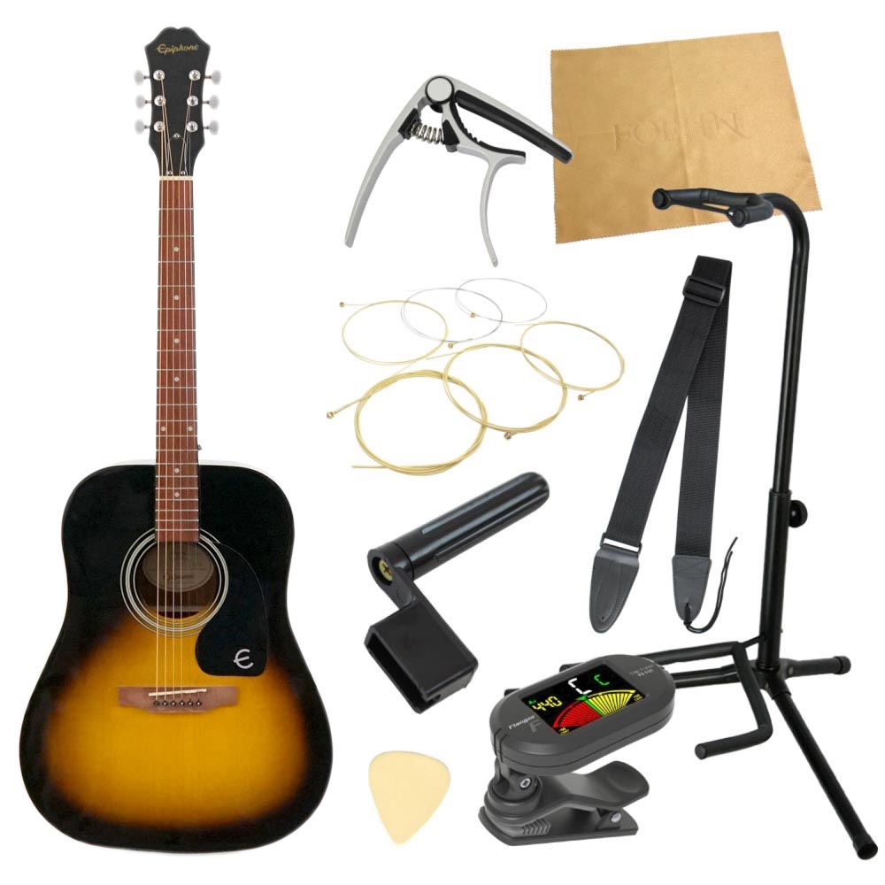 エピフォンから始める！大人のアコギ入門セット Epiphone DR-100 VS アコースティックギター 9点セット