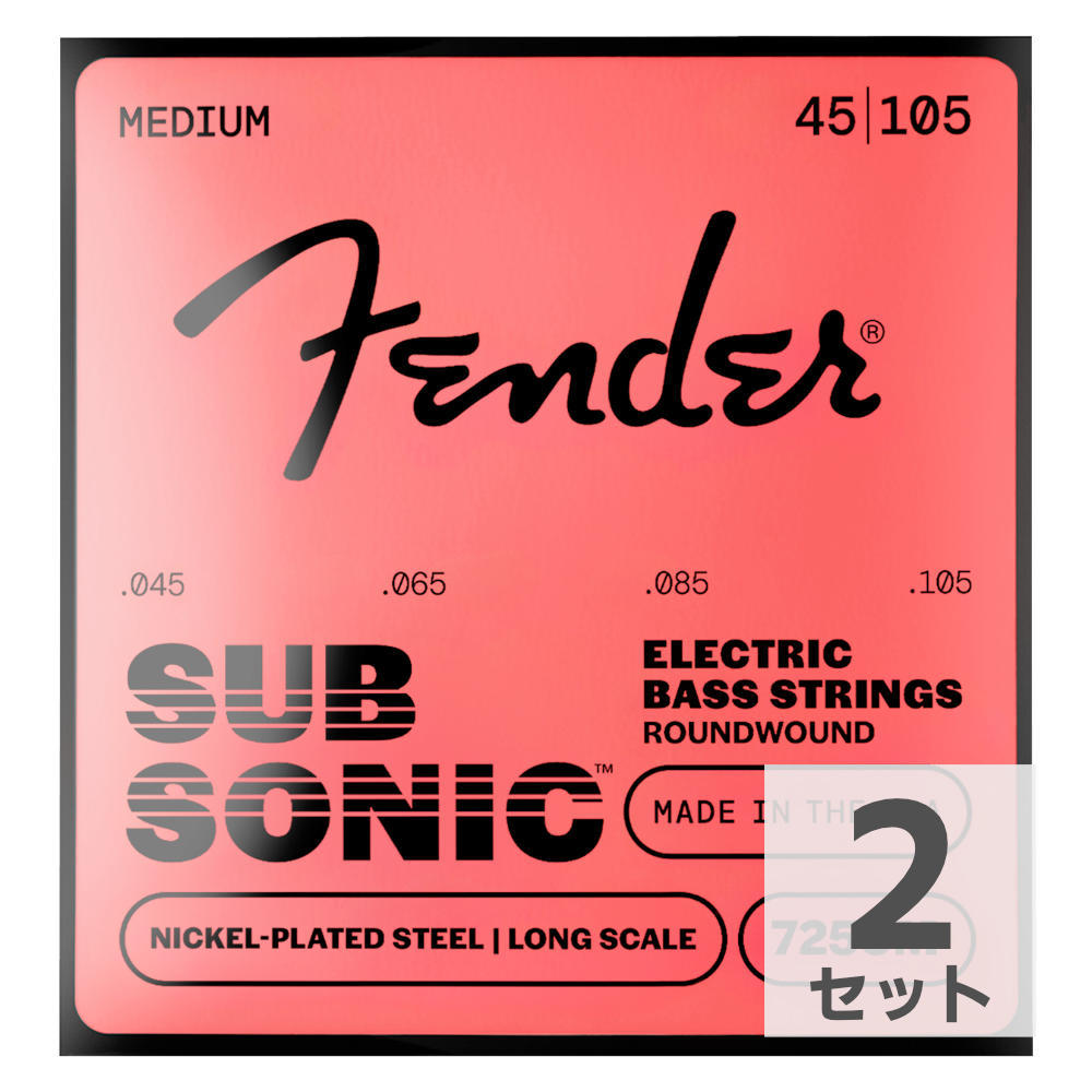 Fender Bass Strings Nickel Plated Steel 7250M 45-105 エレキベース弦×2セット