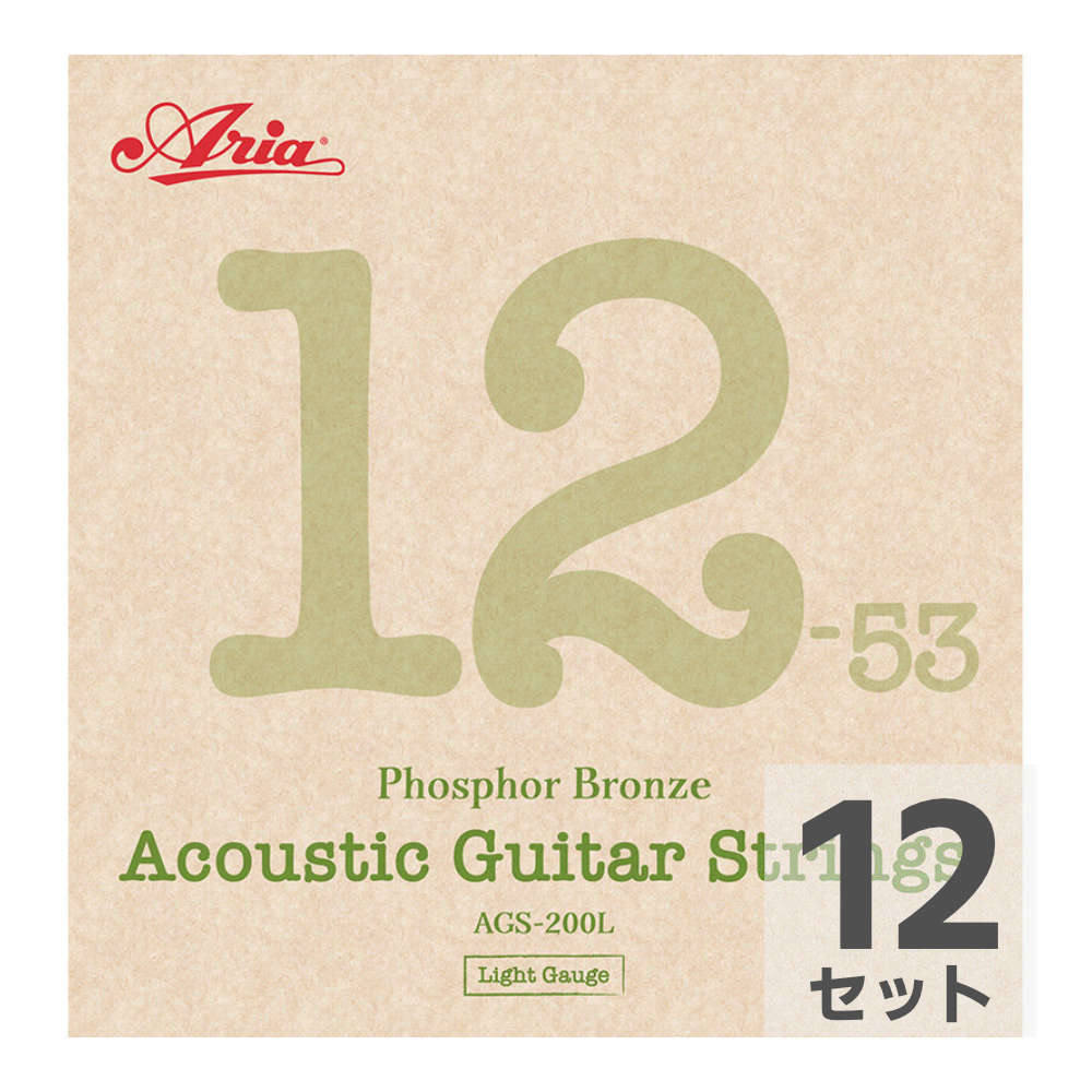 ARIA AGS-200L アコースティックギター弦×12セット