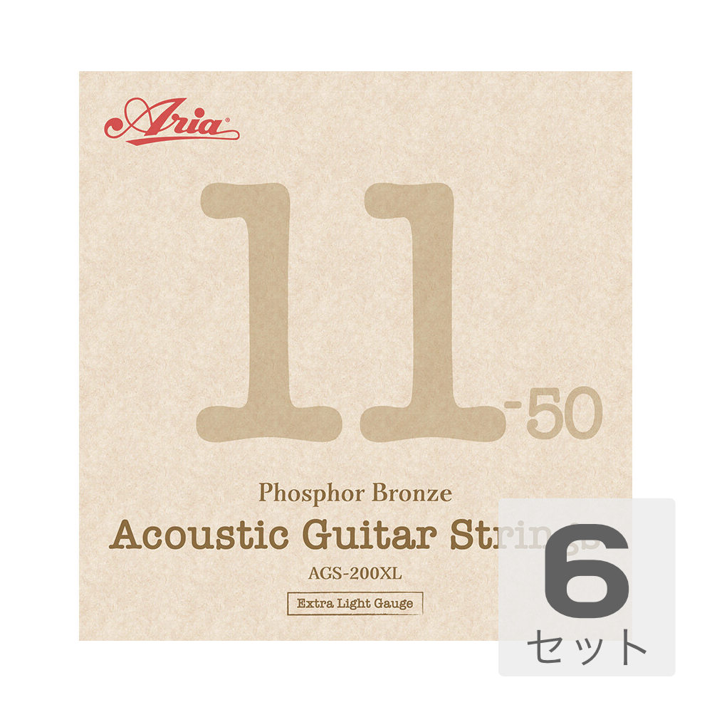 ARIA AGS-200XL アコースティックギター弦×6セット