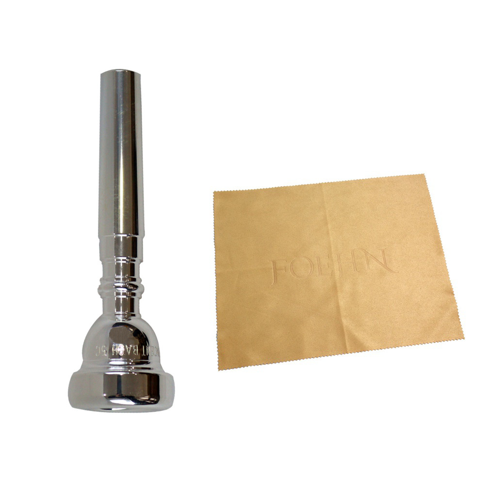 Bach 5C スタンダード シルバープレート SP トランペット用マウスピース FOEHN FGC2429 Apricot 楽器用ケアクロス 2点セット