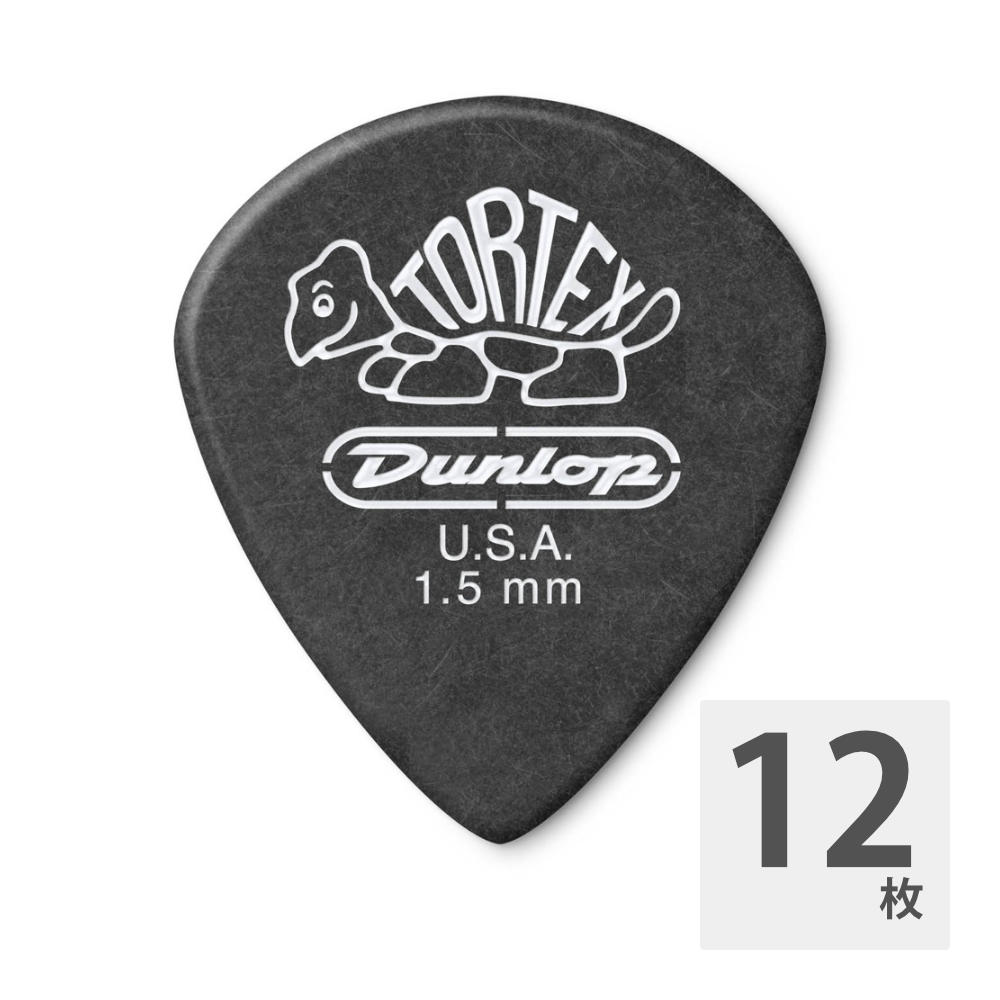 JIM DUNLOP 482 Tortex Pitch Black Jazz III 1.5mm ギターピック×12枚