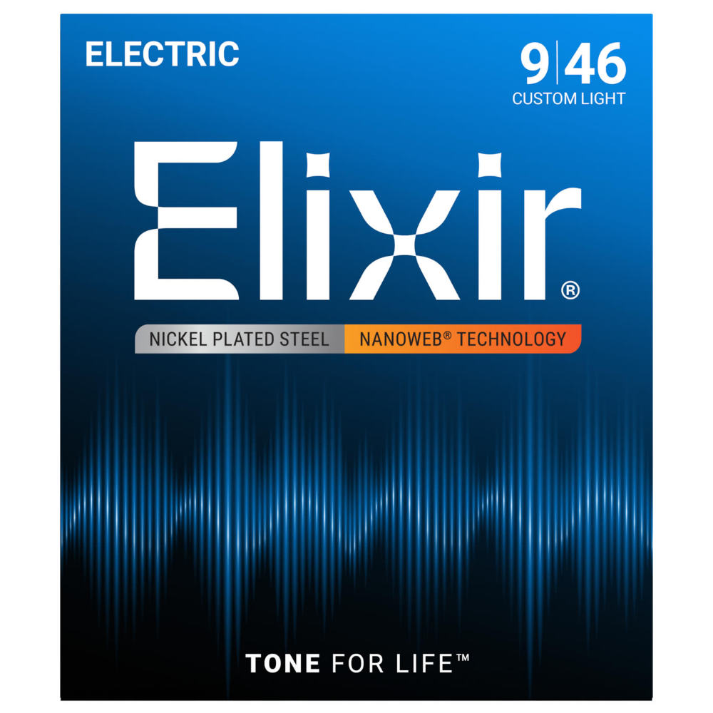 ELIXIR 12027 NANOWEB Custom Light 09-46 エレキギター弦×3セット