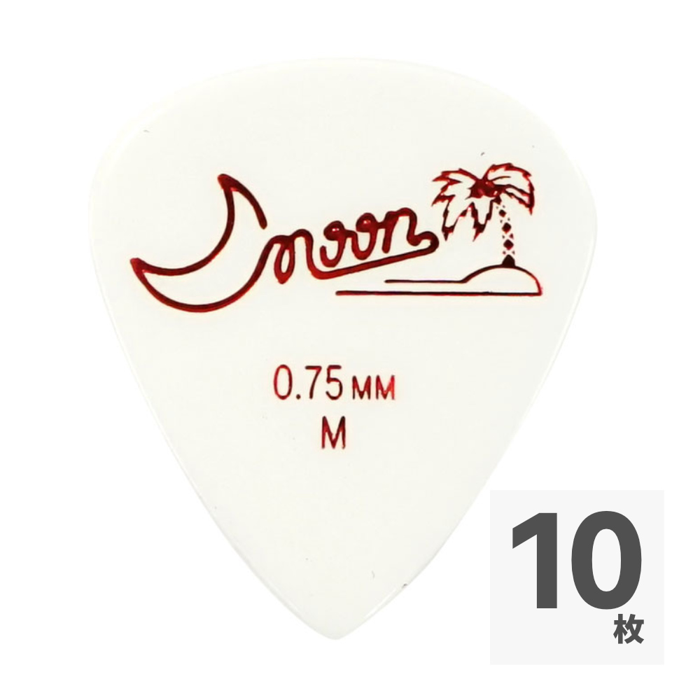 Moon M 0.75 WH ティアドロップ型 ギターピック×10枚