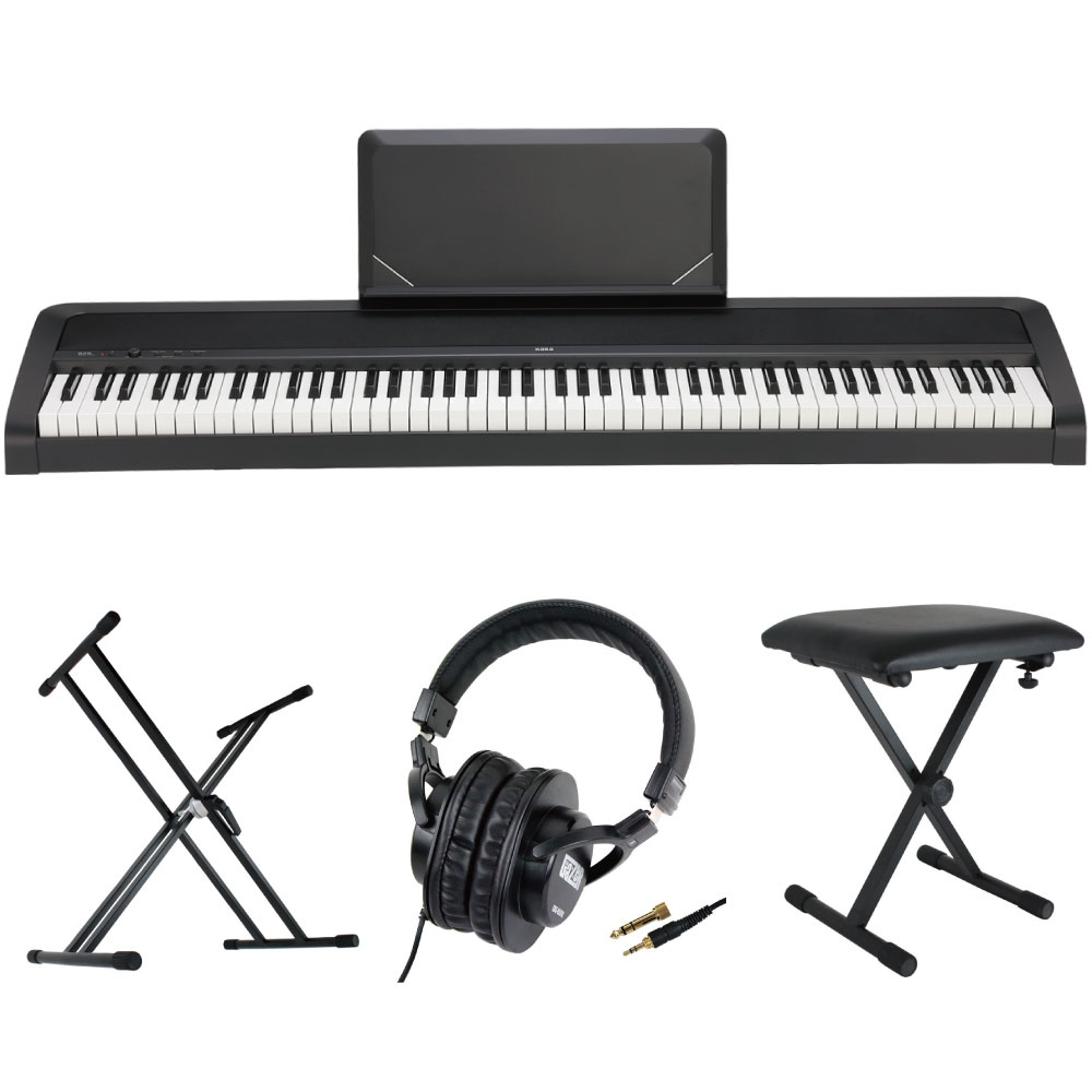KORG B2N BK 電子ピアノ Dicon Audio X型キーボードスタンド ベンチ ヘッドホン 4点セット