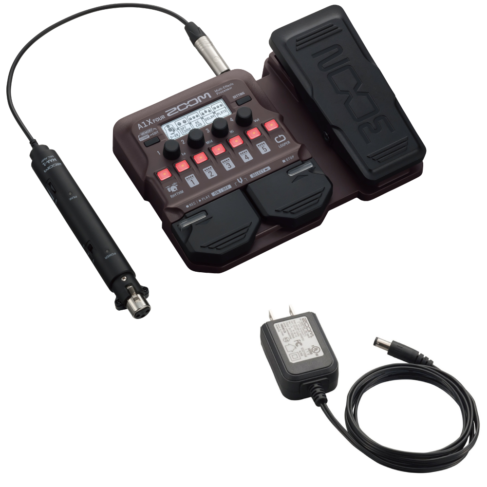 ZOOM A1X FOUR アコースティック楽器用 マルチエフェクター 純正アダプター付きセット