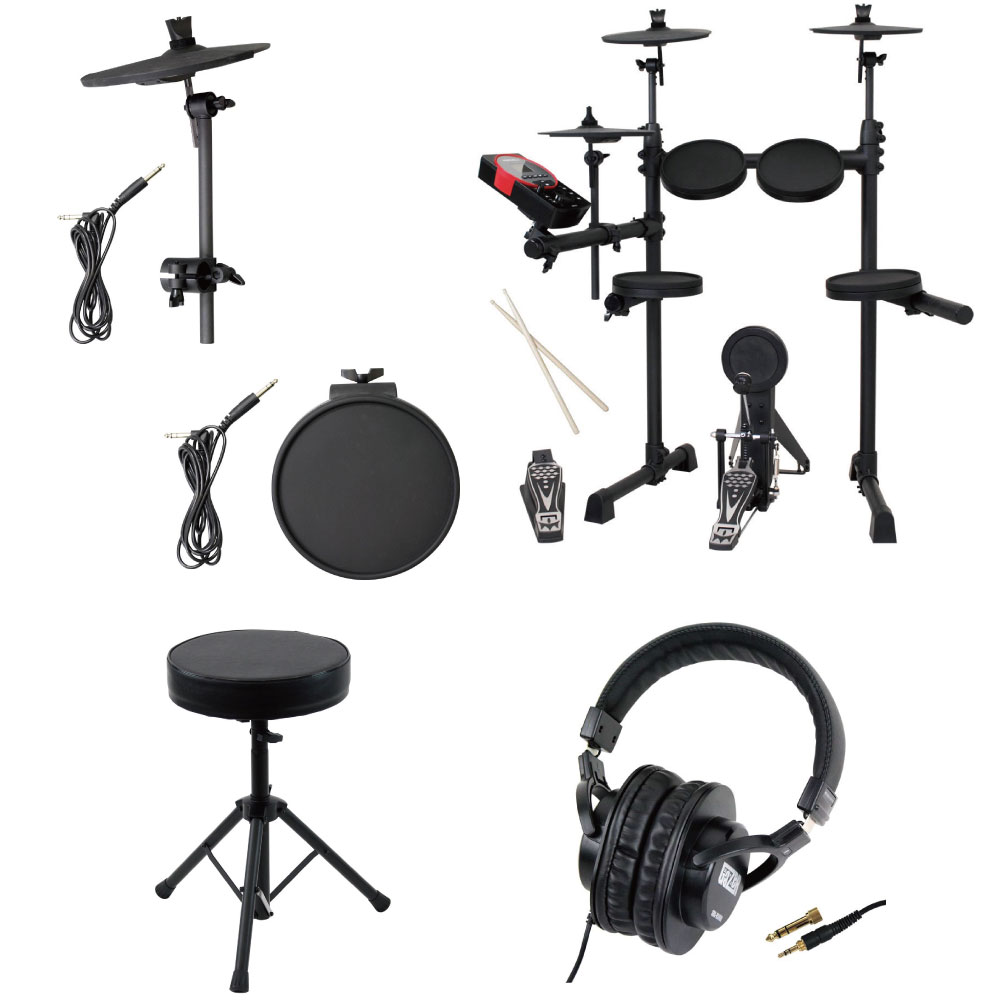 MEDELI DD610J DIY KIT 電子ドラムセット シンバルパッド タムパッド ドラムスツール ヘッドホン付きセット