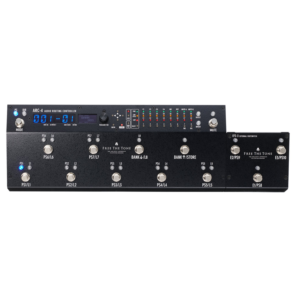Free The Tone ARC-4 オーディオ ルーティング コントローラー EFS-3拡張フットスイッチ付き セット