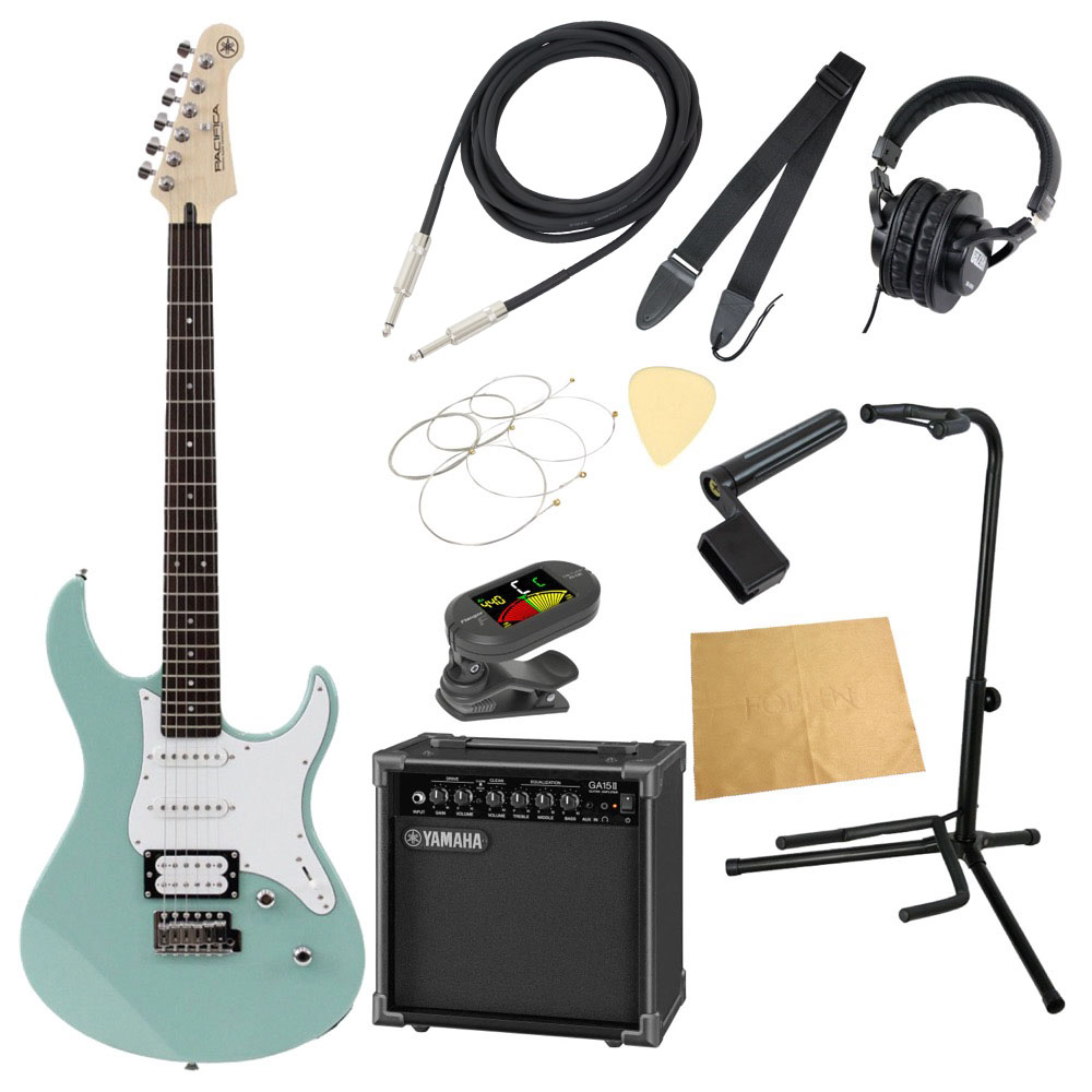 YAMAHA PACIFICA-112V SOB エレキギター YAMAHA GA15II アンプ付き 入門11点セット